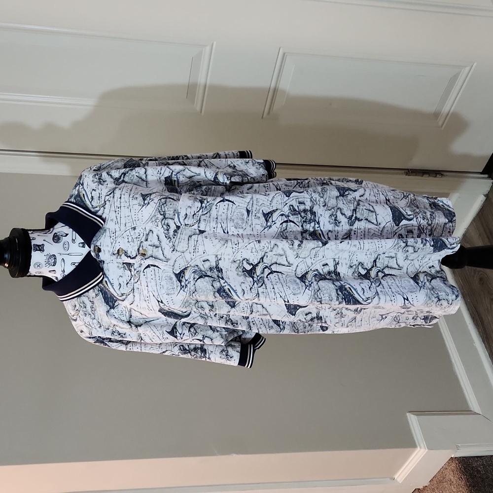 Vintage Nautical Polo Shirt Men’s Size XL Michael Austin Sword Fish Shirt